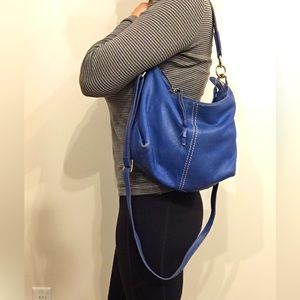 Roots Leather crossbody hobo satchel